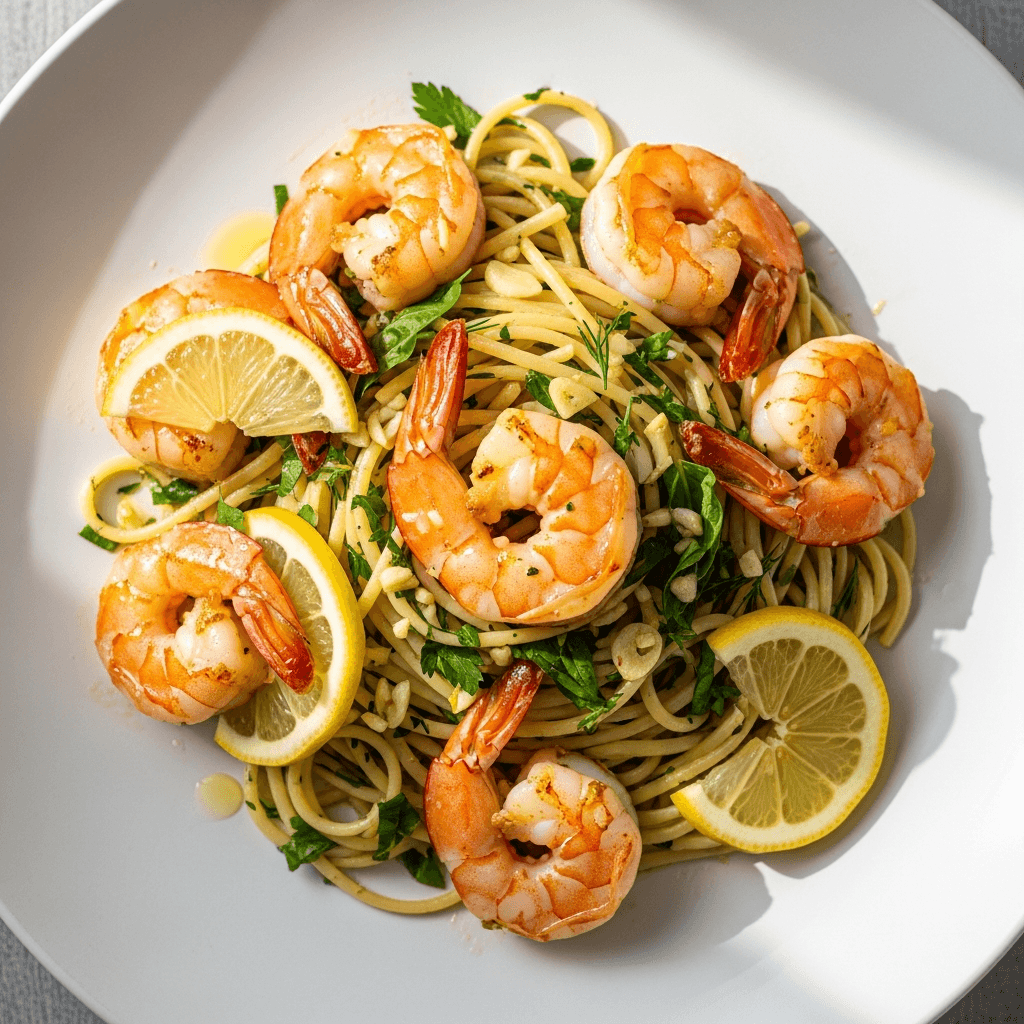 Garlic Butter Shrimp with Lemon Herb Pasta